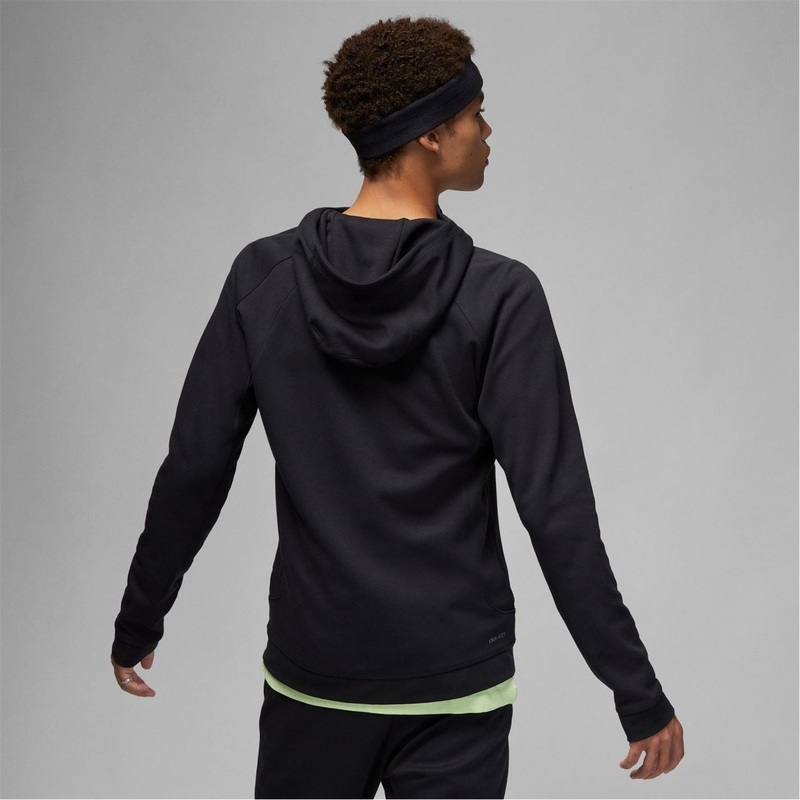 Air Jordan Mens Jordan Dri Fit Sport Air Fleece Full Zip Hoodie L Black/Black
