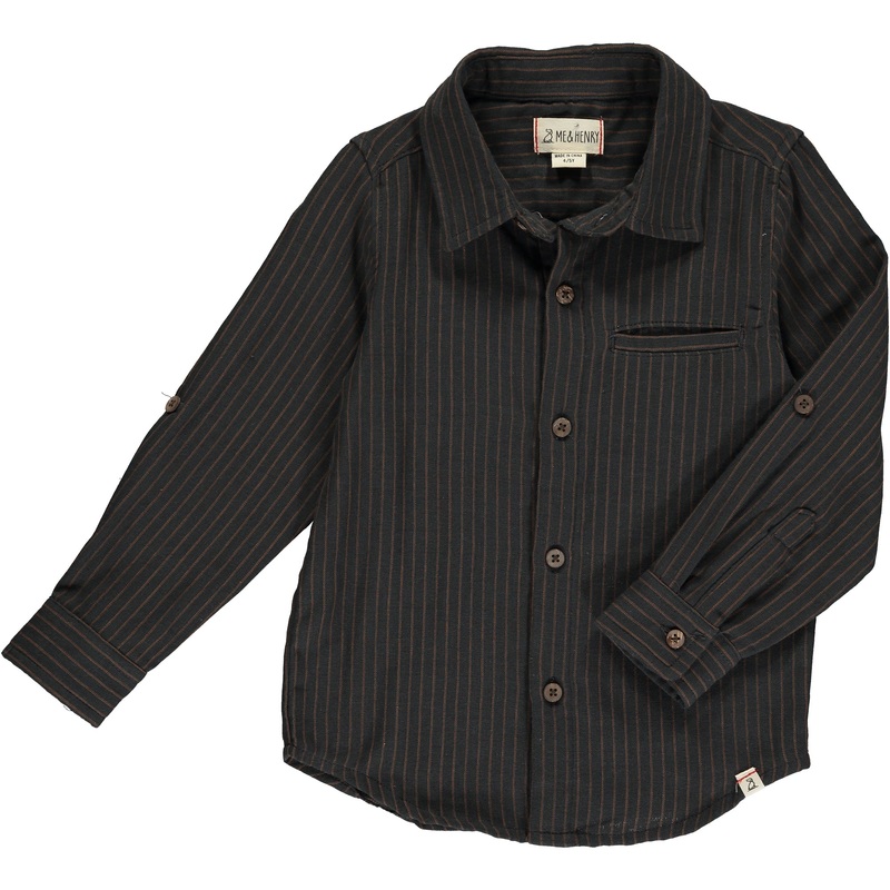 ATWOOD Black Stripe Woven Shirt 12-18m