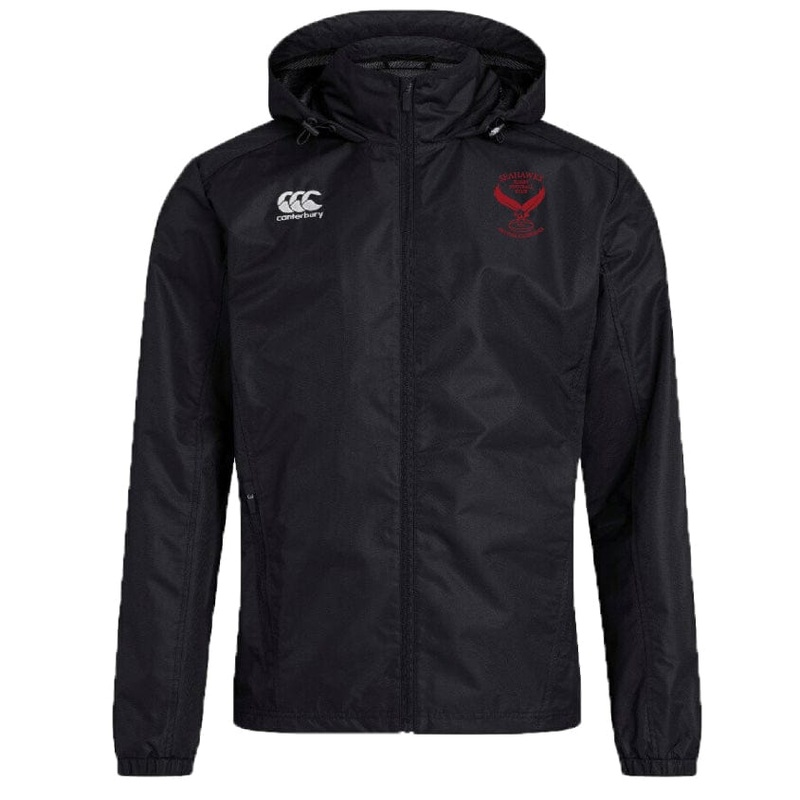 San Jose Seahawks Club Vaposhield Full Zip Rain Jacket by Canterbury XS Black