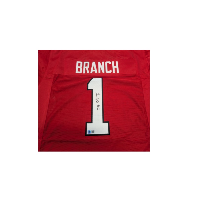 Zachariah Branch Autographed Red Georgia Custom Jersey