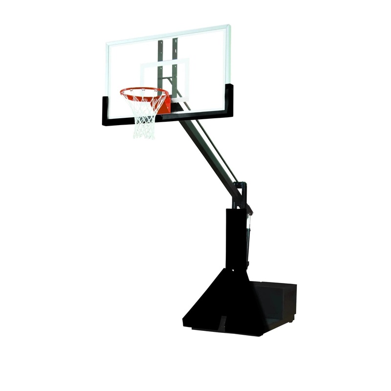 Bison Super Glass Max Portable Adjustable Basketball System Cardinal