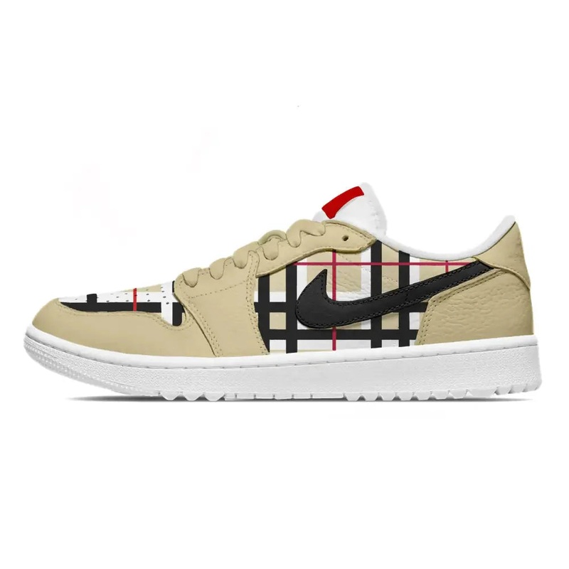 “Vachetta Tan Plaid” Jordan 1 Golf Shoes Men’s 3.5