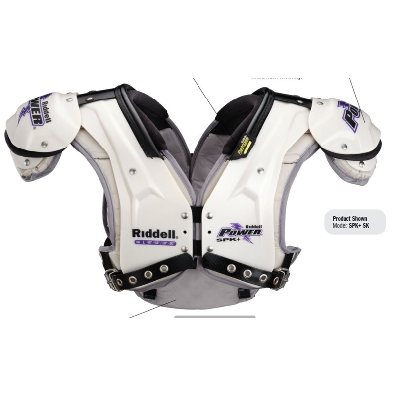 RIDDELL SPK PLUS SHOULDER PADS-SKILL WHITE R48313 *CALL FIRST FOR AVAILABILITY PRIOR TO ORDERING!* X-SMALL