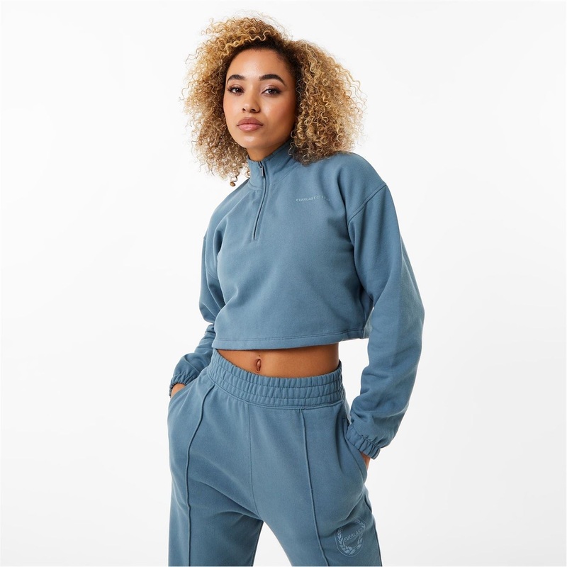Everlast Womens Quarter Zip Fleece Top 8 (36) Teal