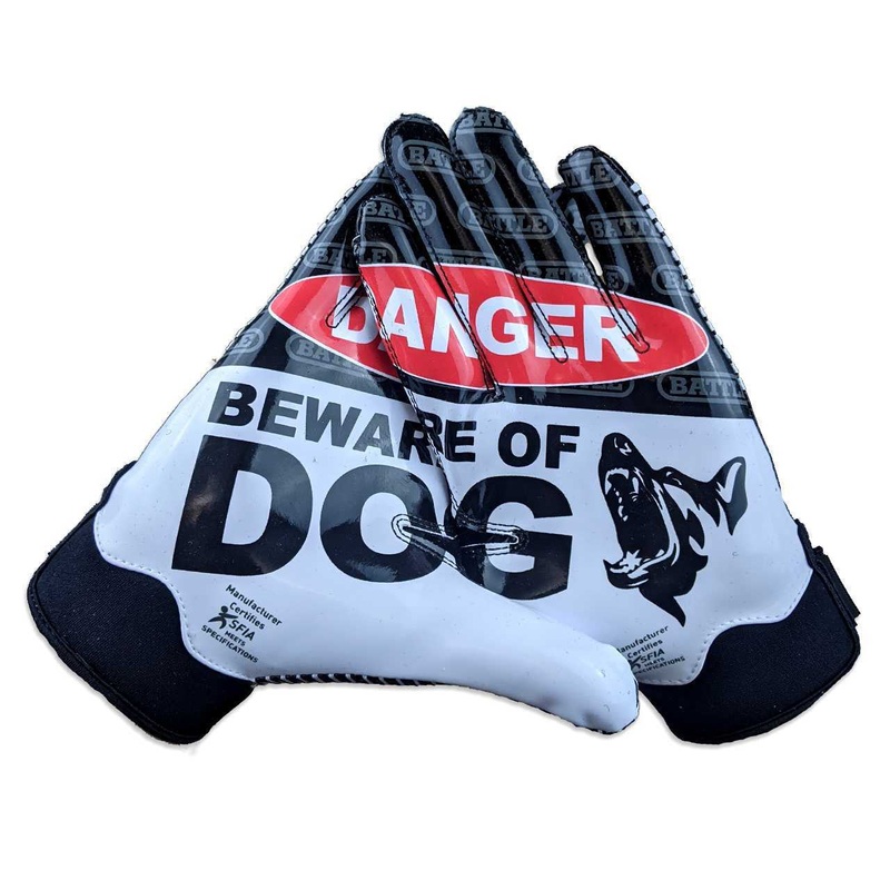 Beware of Dog Doom 1.0 Receiver Football Gloves Black Adult S