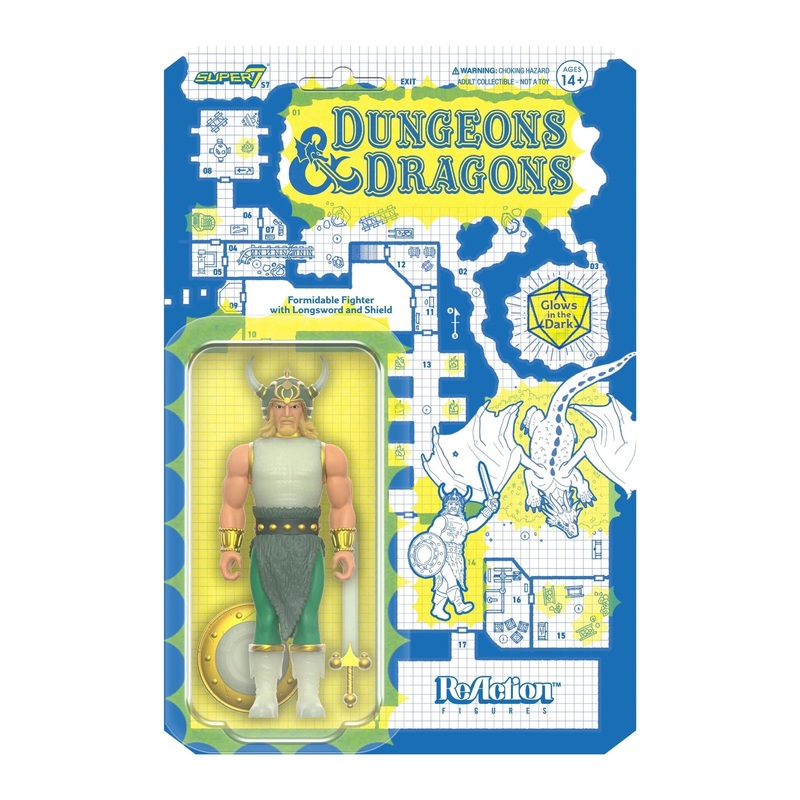 Formidable Fighter Glows With Sword and Shield Dungeons & Dragons Super7 Reaction Figure