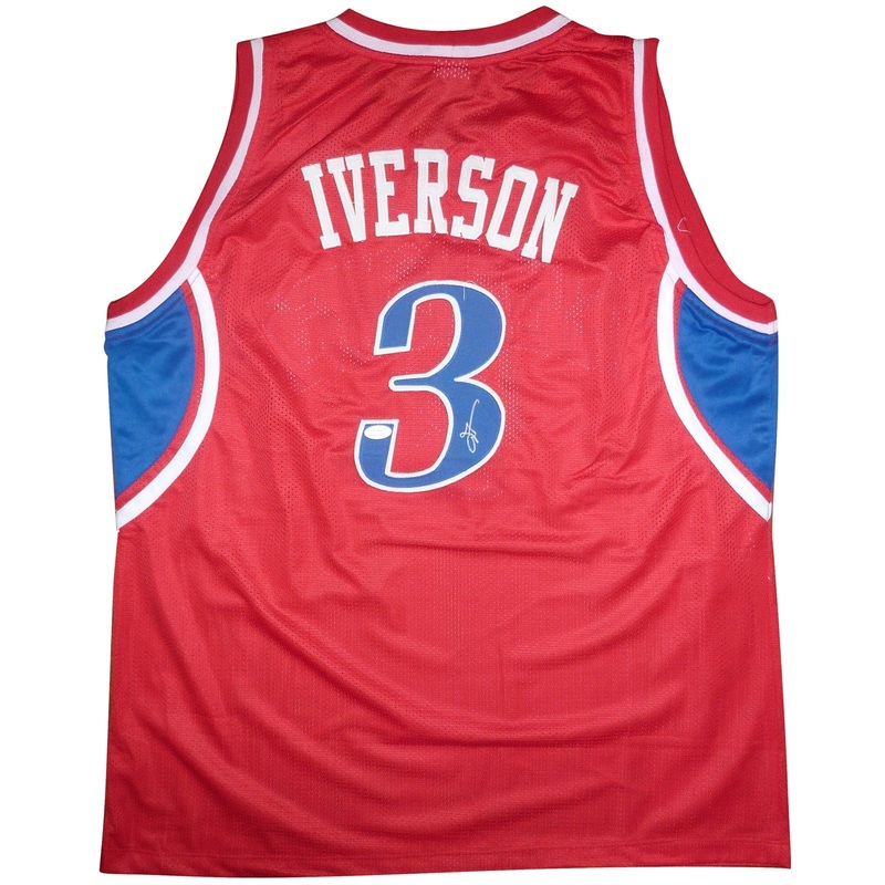 Autographed Allen Iverson Philadelphia Custom Basketball Jersey