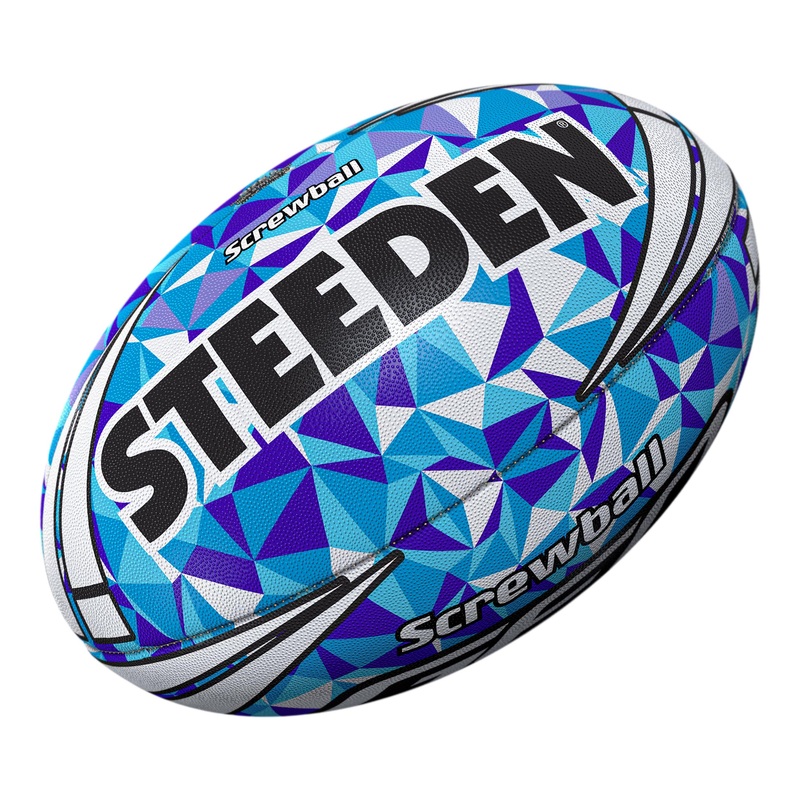 Steeden Screwball Rugby League Ball Blue 5