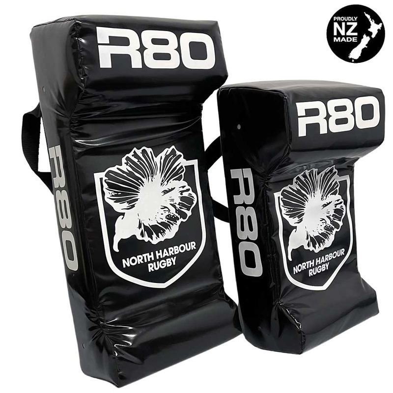 Customised Double Wedge Rugby Hit Shields Black No Printing