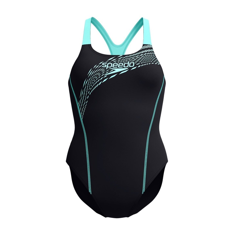 Speedo Medley Logo Muscle Back One-Piece Swimsuit 10 (S) Artic Glass