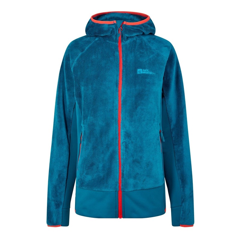 Jack Wolfskin Womens Rotwand Hooded Fleece 12 (M) Blue