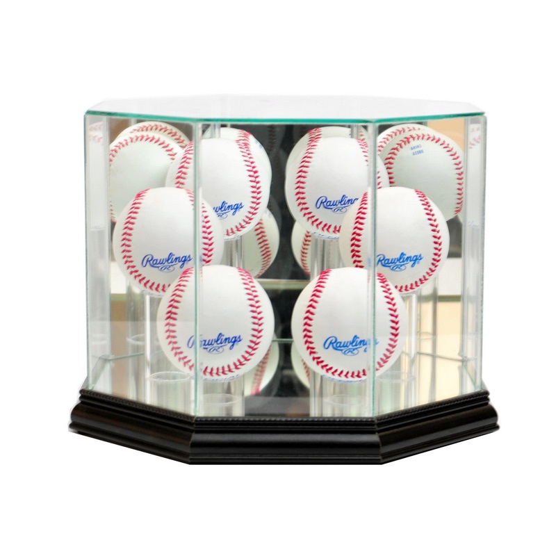 6 Ball Baseball Display Case with Mirror