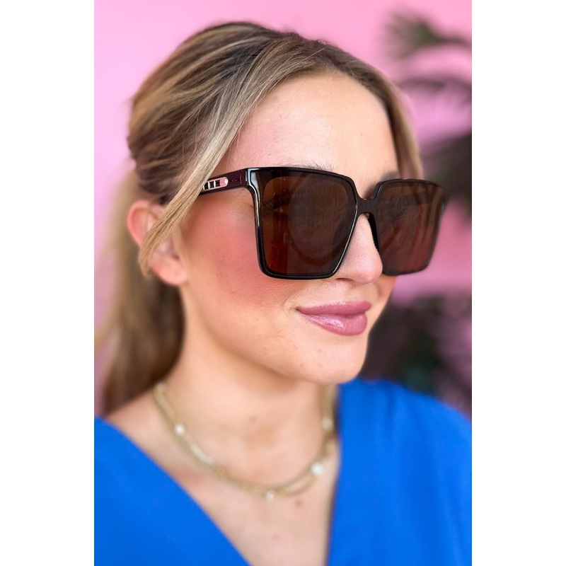 Black Brown Lense Square Sunglasses *FINAL SALE*