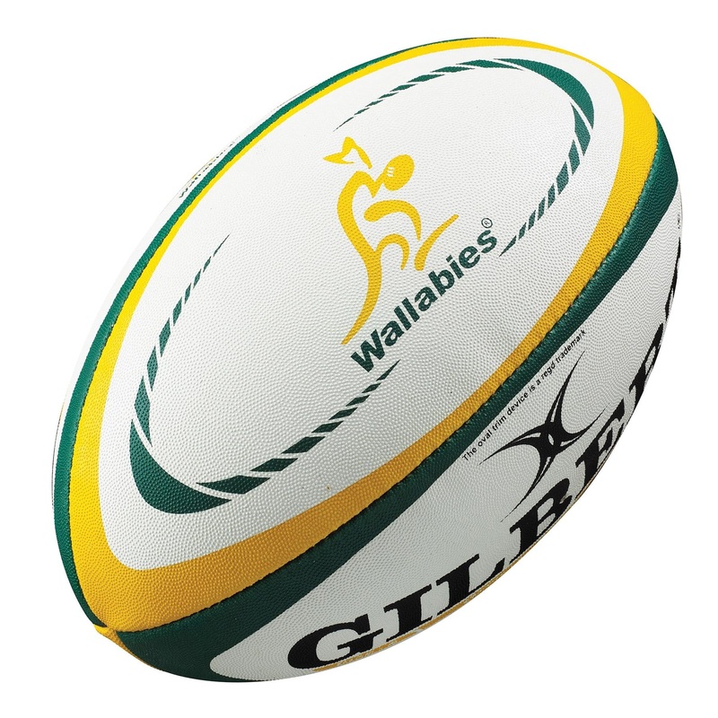 Wallabies Replica Ball by Gilbert 5 Gold/Green