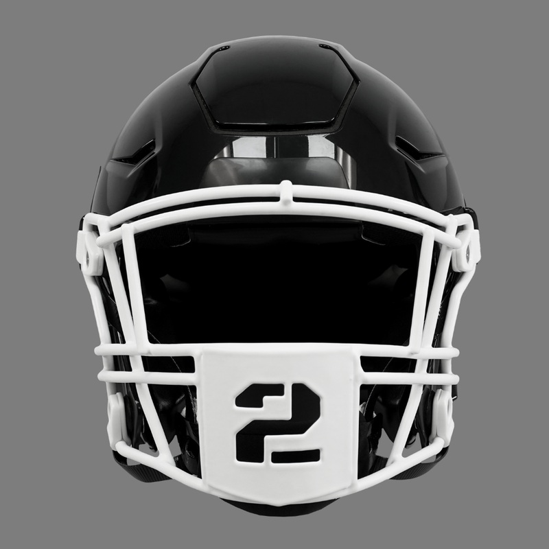 2 Stencil Font Football Facemask for Riddell SpeedFlex White