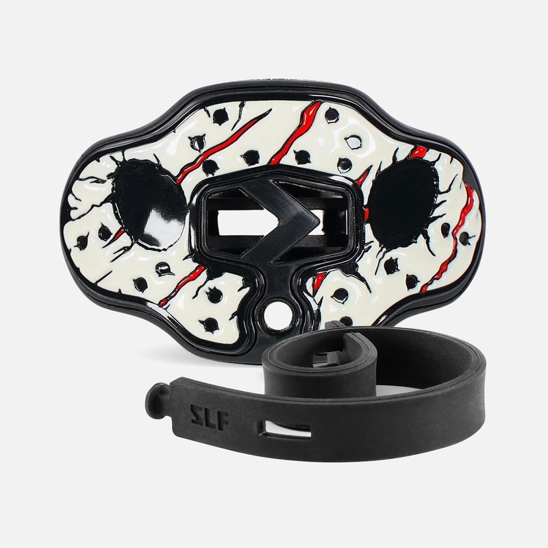 3D Hockey Mask Football Mouthguard Black/White/Red