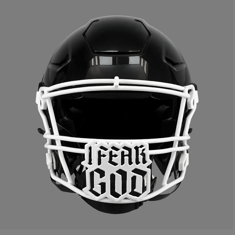 I Fear God Football Facemask for Riddell SpeedFlex White