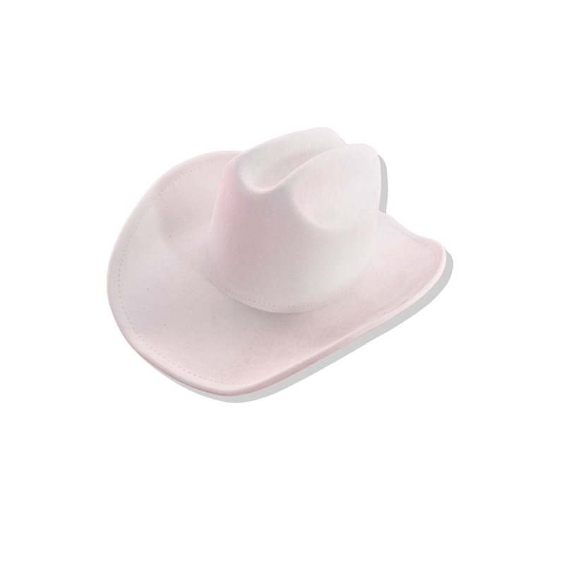 Cream Bandless Faux Suede Hat