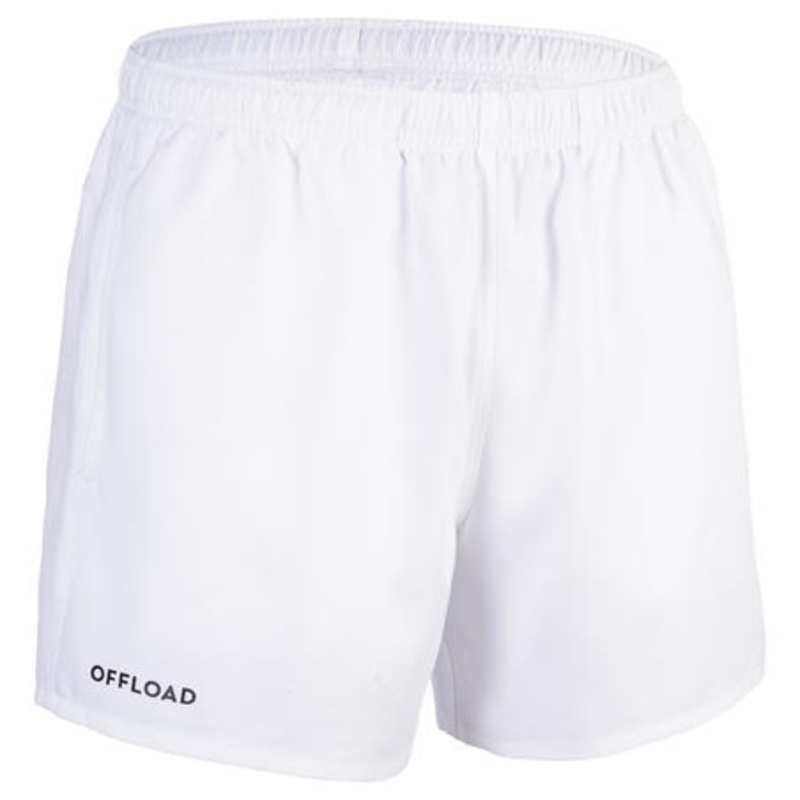 Adult rugby shorts with pockets r100 Black XS