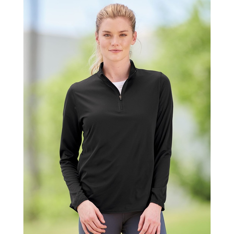 Augusta Ladies Attain Wicking 1/4 Zip Pullover BLACK XS