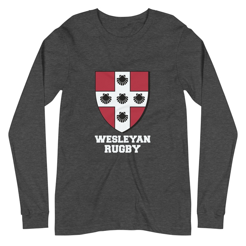 Wesleyan Rugby Long Sleeve Tee Dark Grey Heather XS