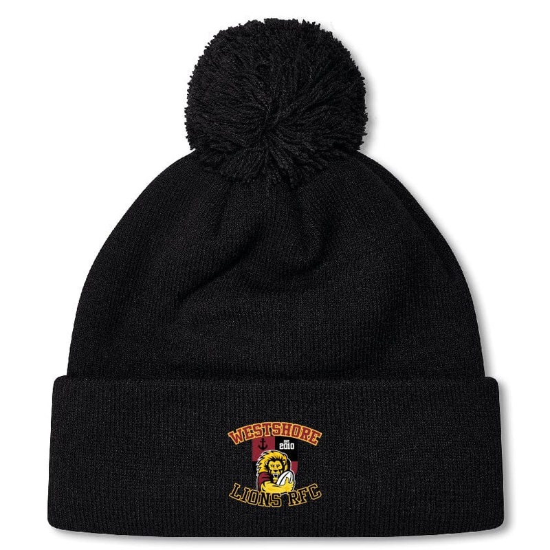 Westshore Lions Pom Pom Beanie by Canterbury OS Black