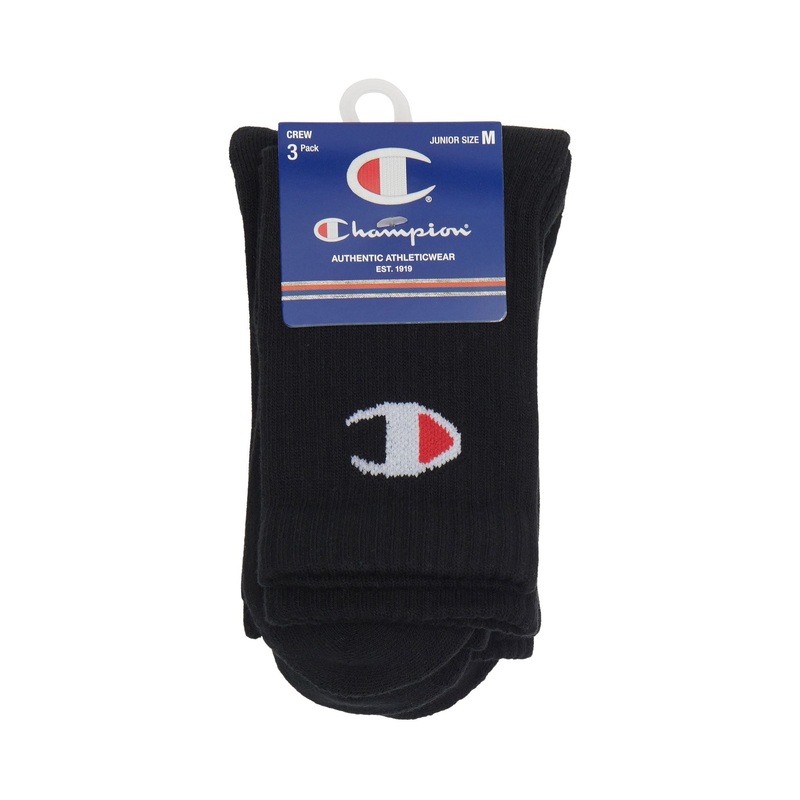 Champion Sports Kids Crew Socks – 3 Pack White S
