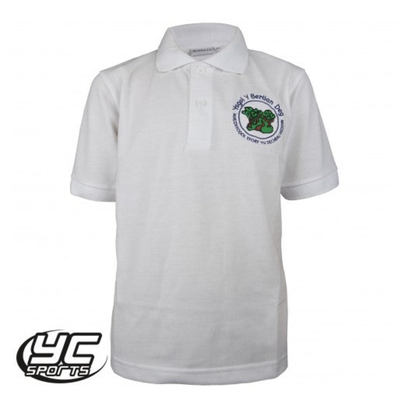 Ysgol Y Berllan Deg White Polo 2/3 WHITE