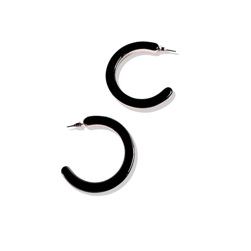 Black Acrylic Hoop Earrings *FINAL SALE*