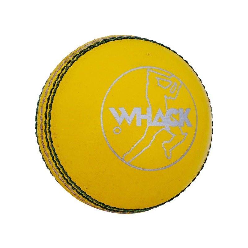 WHACK Indoor Leather Cricket Ball – Yellow