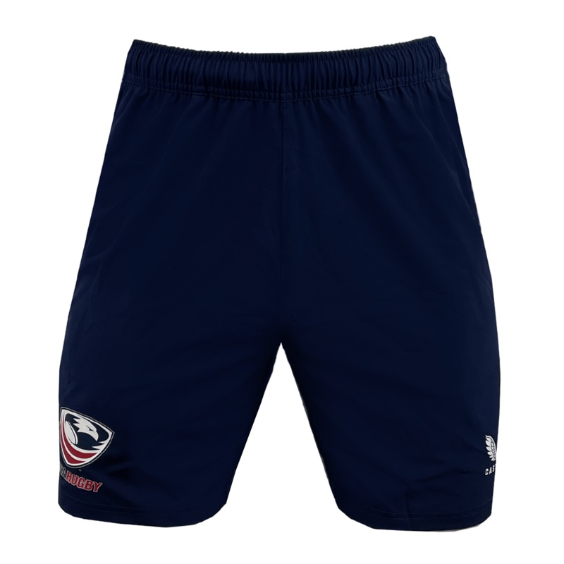 USA Rugby Zippered Shorts by Castore XS Navy