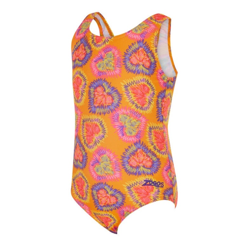 Zoggs Scoopback Girls Swimming Costume – Heartthrob Age 2