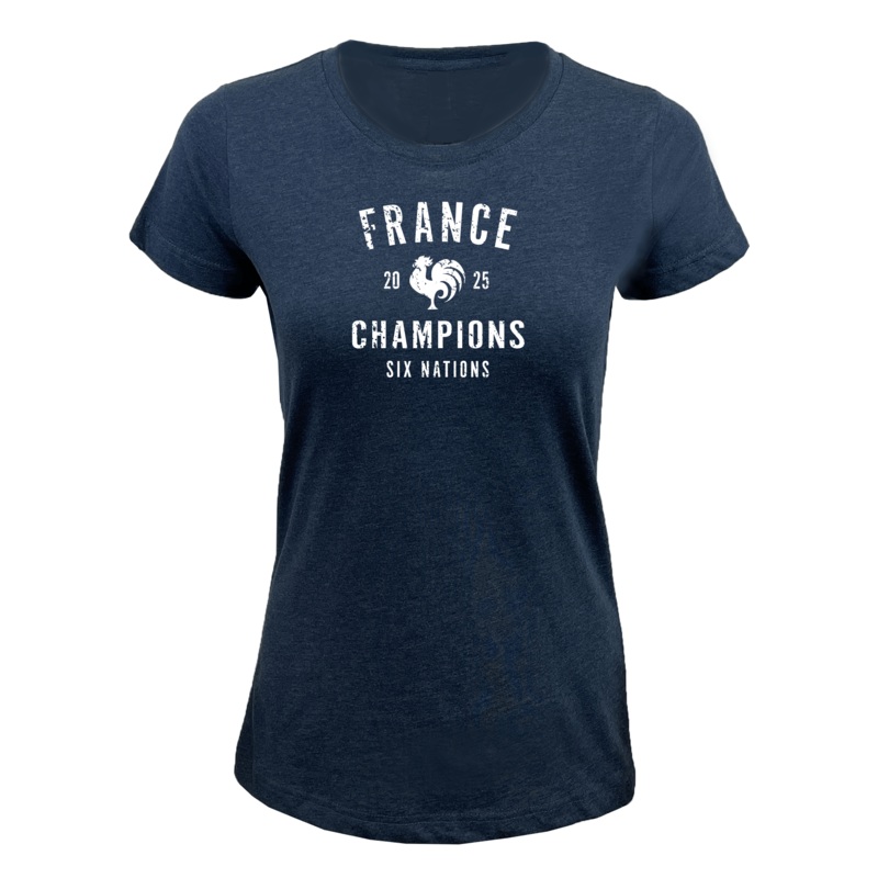 Women’s France 6 Nations 2025 Champs Supersoft Tee S Navy