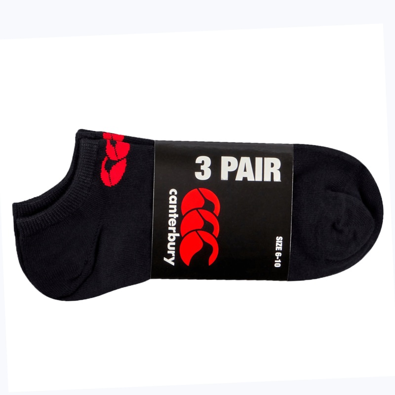 Canterbury Trainer Sock Liner 3 Pack S Black