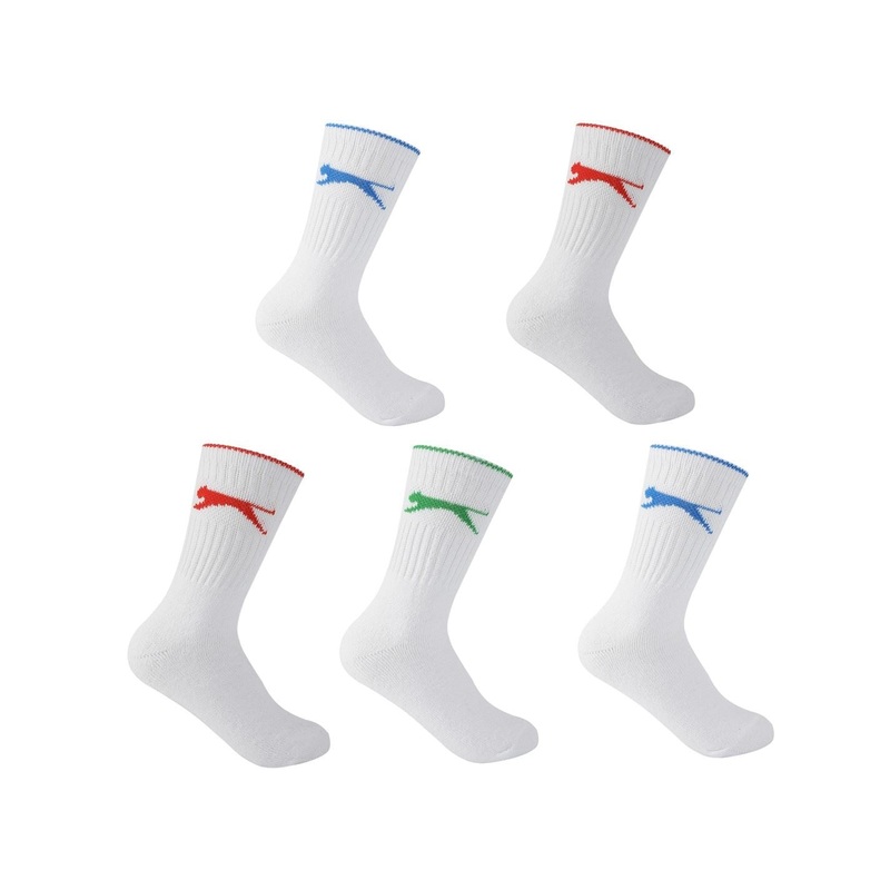 Slazenger 5 Pack Crew Socks Junior Junior 1-6 Bright Asst
