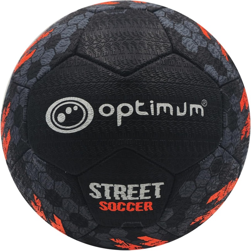 Street Football Size 3  Black/Orange, Durable Grip Ball for All Surfaces