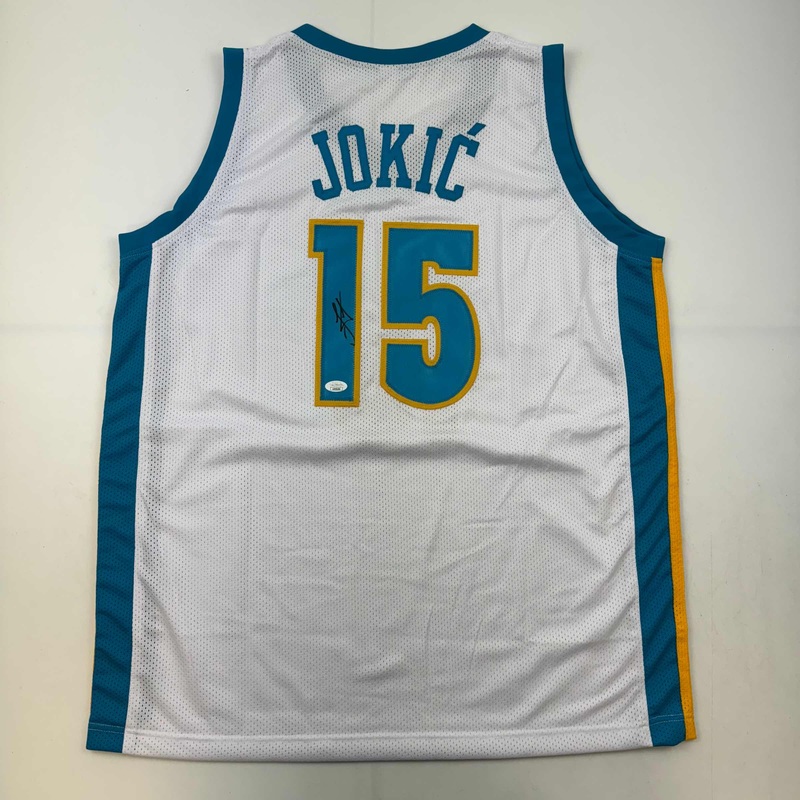 Autographed Nikola Jokic Denver White Retro Throwback Basketball Jersey