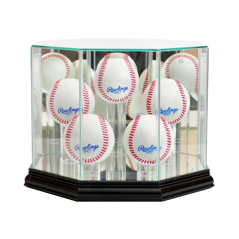 5 Ball Baseball Display Case with Mirror