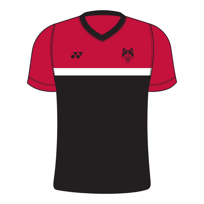 Wolfenden Badminton Academy T006 Power V T-Shirt Womens RED/BLACK XS