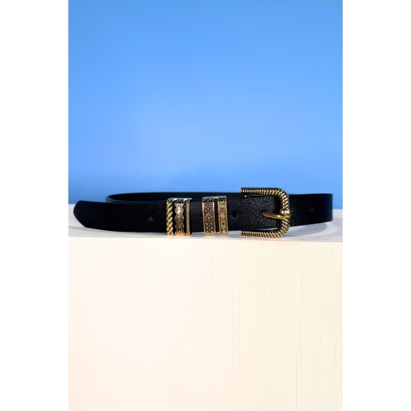 Black Metal Buckle Belt