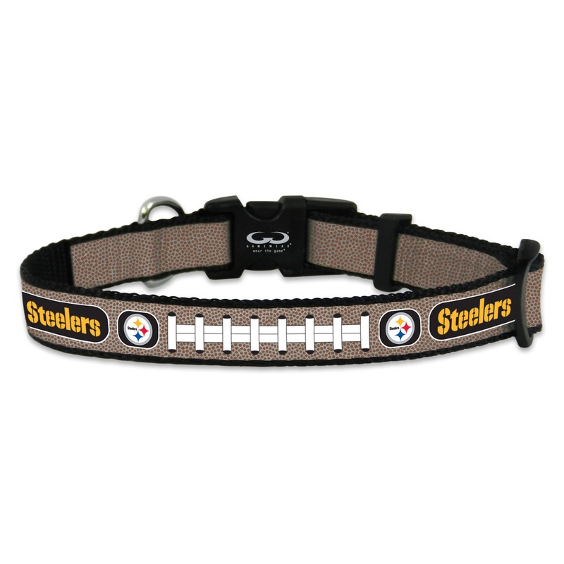 Gamewear Pittsburgh Steelers Reflective Football Pet Collar Size Toy