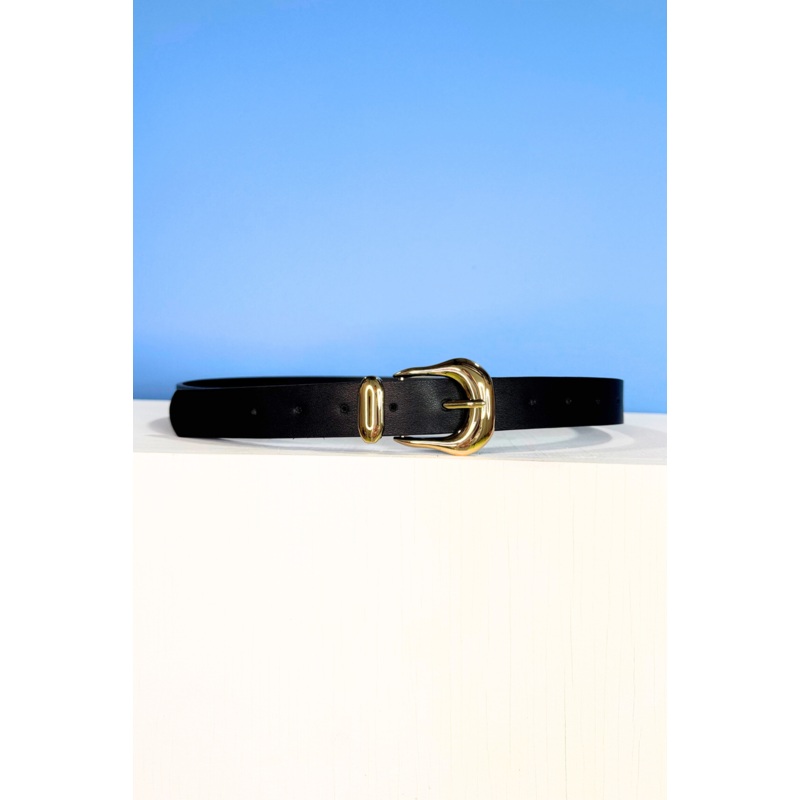 Black Smooth Buckle Belt