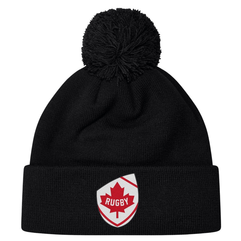 Canada Shield Pom Pom Beanie OS Black
