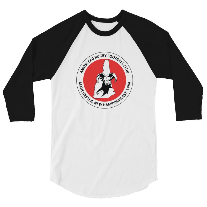 Amoskeag 3/4 Sleeve Raglan Shirt White/Black XS