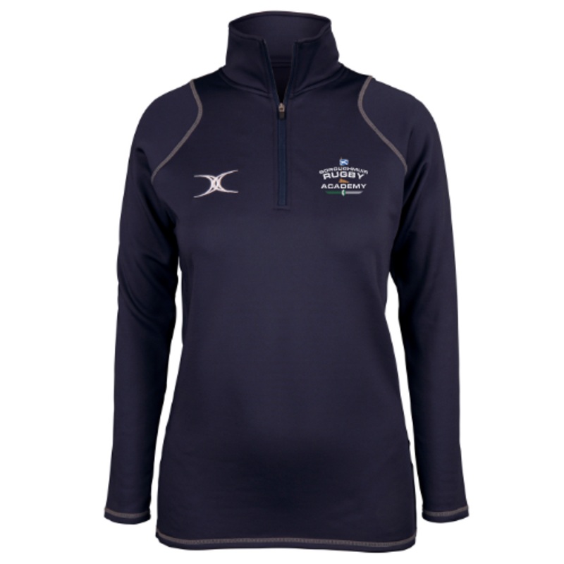 Boroughmuir RFC Adult’s Dark Navy Quest Ladies 1/4 Zip Fleece W 8