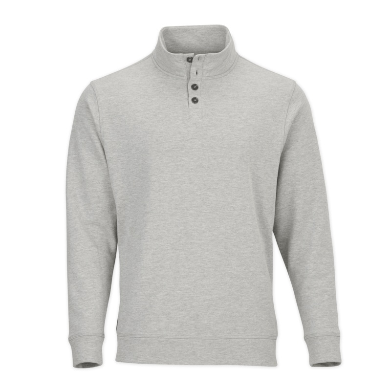 Boxercraft Men’s French Terry Button Pullover Oxford Heather XXS