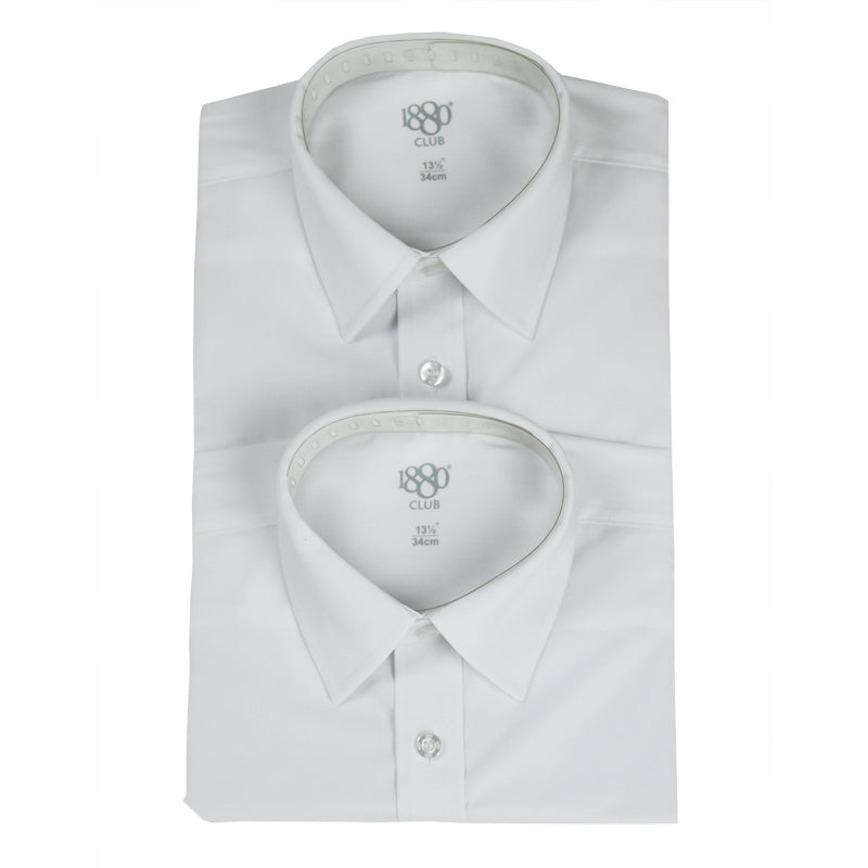 1880 Girls’ White Hard Collar School Blouse (Twin Pack) 24 White