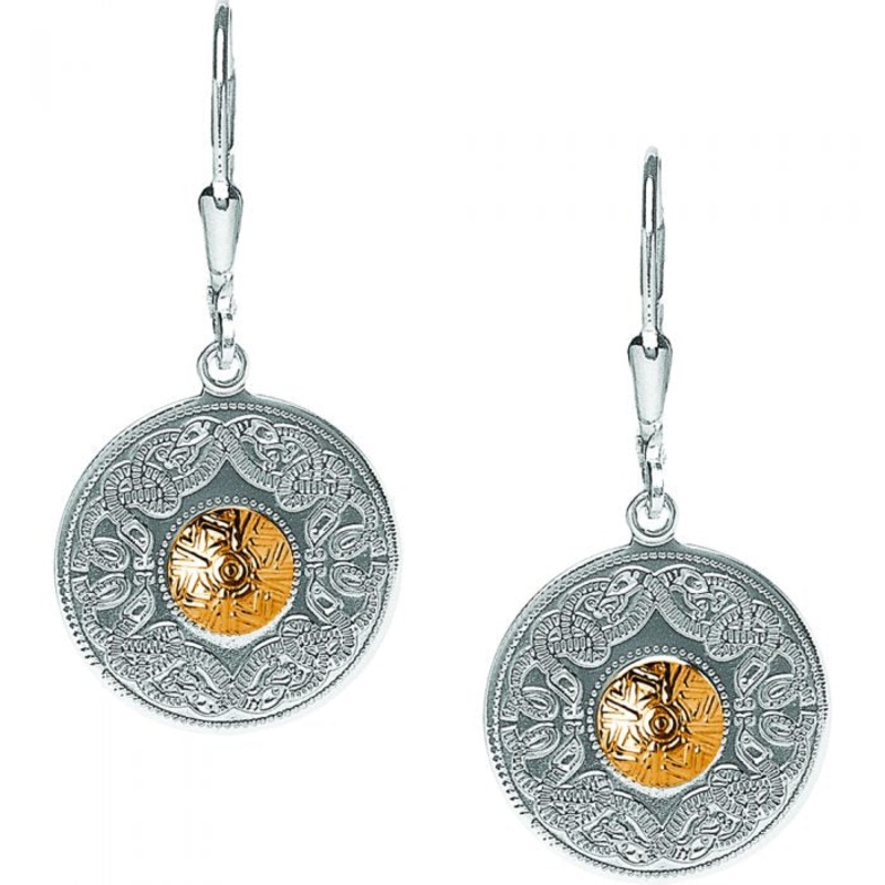 Celtic Warrior Earrings – Medium with 18K Gold Bead Medium