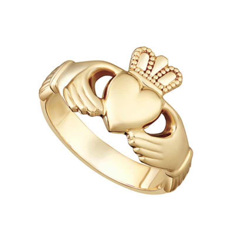 14K Heavy Gold Gents Claddagh Ring – S2270 8