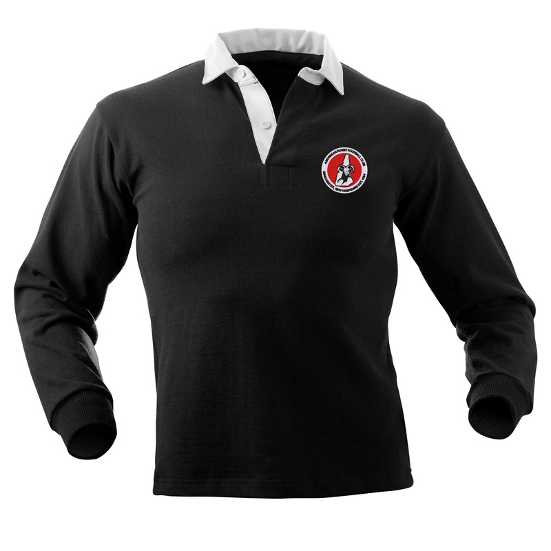 Amoskeag RFC Solid Traditional Rugby Jersey Black X-Small